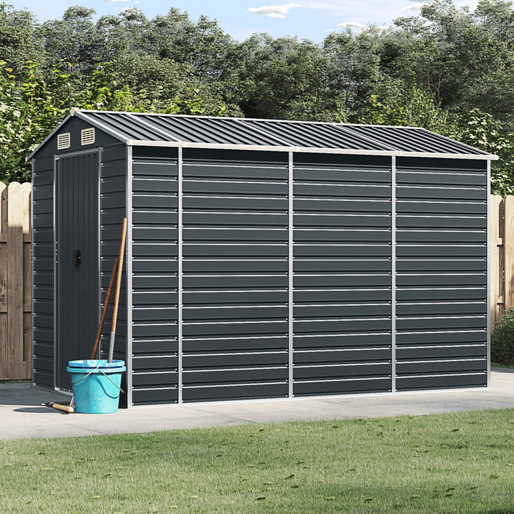 Vidaxl hangar de jardin 191x300x198 cm anthracite en acier galvanisé -colore