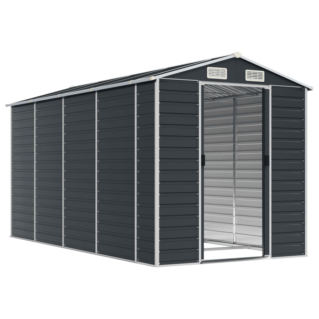 Vidaxl hangar de jardin 191x385x198 cm anthracite en acier galvanisé -colore