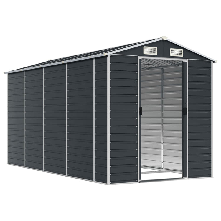 Vidaxl hangar de jardin 191x385x198 cm anthracite en acier galvanisé -colore