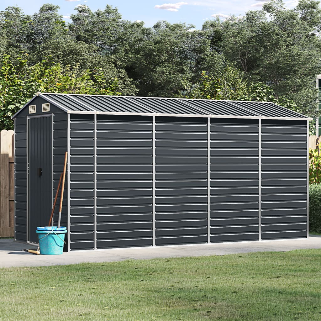 Vidaxl hangar de jardin 191x385x198 cm anthracite en acier galvanisé -colore