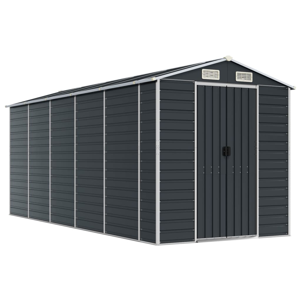 Vidaxl jardin hangar 191x470x198 cm Galvanisé en acier anthracite -colored