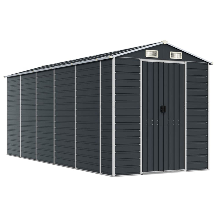 Vidaxl jardin hangar 191x470x198 cm Galvanisé en acier anthracite -colored