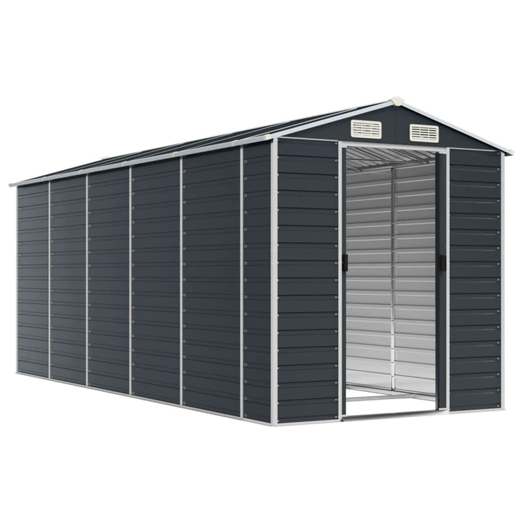 Vidaxl jardin hangar 191x470x198 cm Galvanisé en acier anthracite -colored