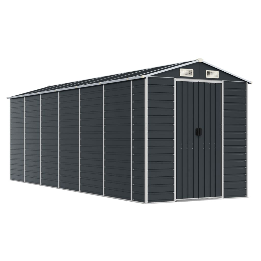 Vidaxl jardin hangar 191x555x198 cm Galvanisé en acier anthracite -colored