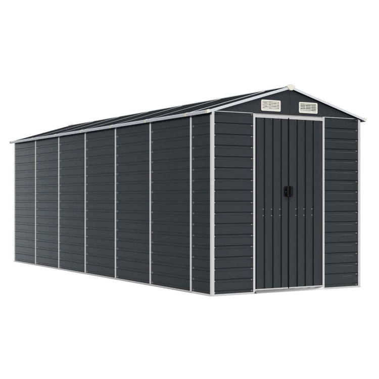 Vidaxl jardin hangar 191x555x198 cm Galvanisé en acier anthracite -colored