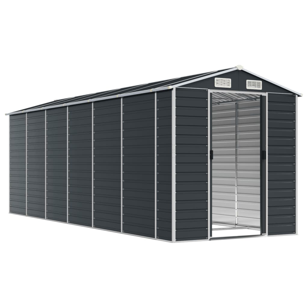 Vidaxl jardin hangar 191x555x198 cm Galvanisé en acier anthracite -colored