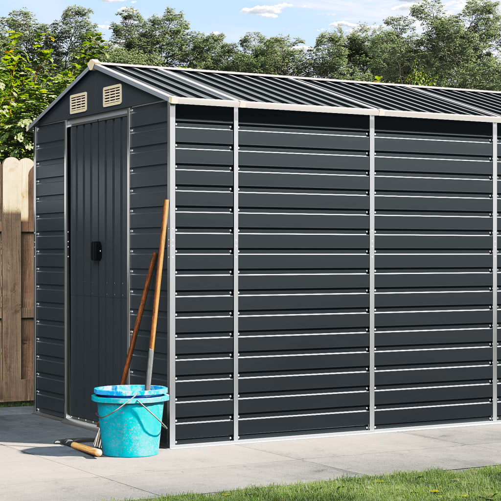 Vidaxl jardin hangar 191x555x198 cm Galvanisé en acier anthracite -colored
