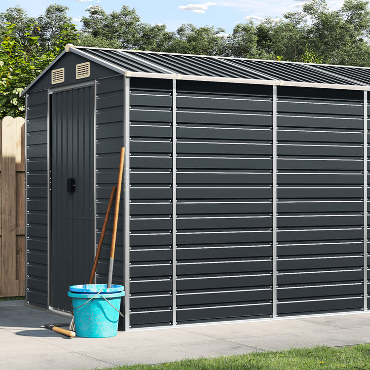 Vidaxl jardin hangar 191x555x198 cm Galvanisé en acier anthracite -colored