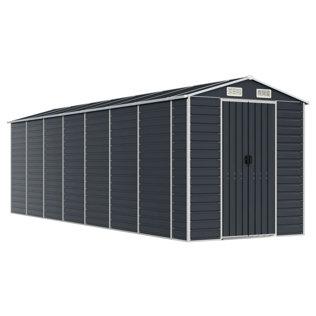 Vidaxl hangar de jardin 191x640x198 cm anthracite en acier galvanisé -colore