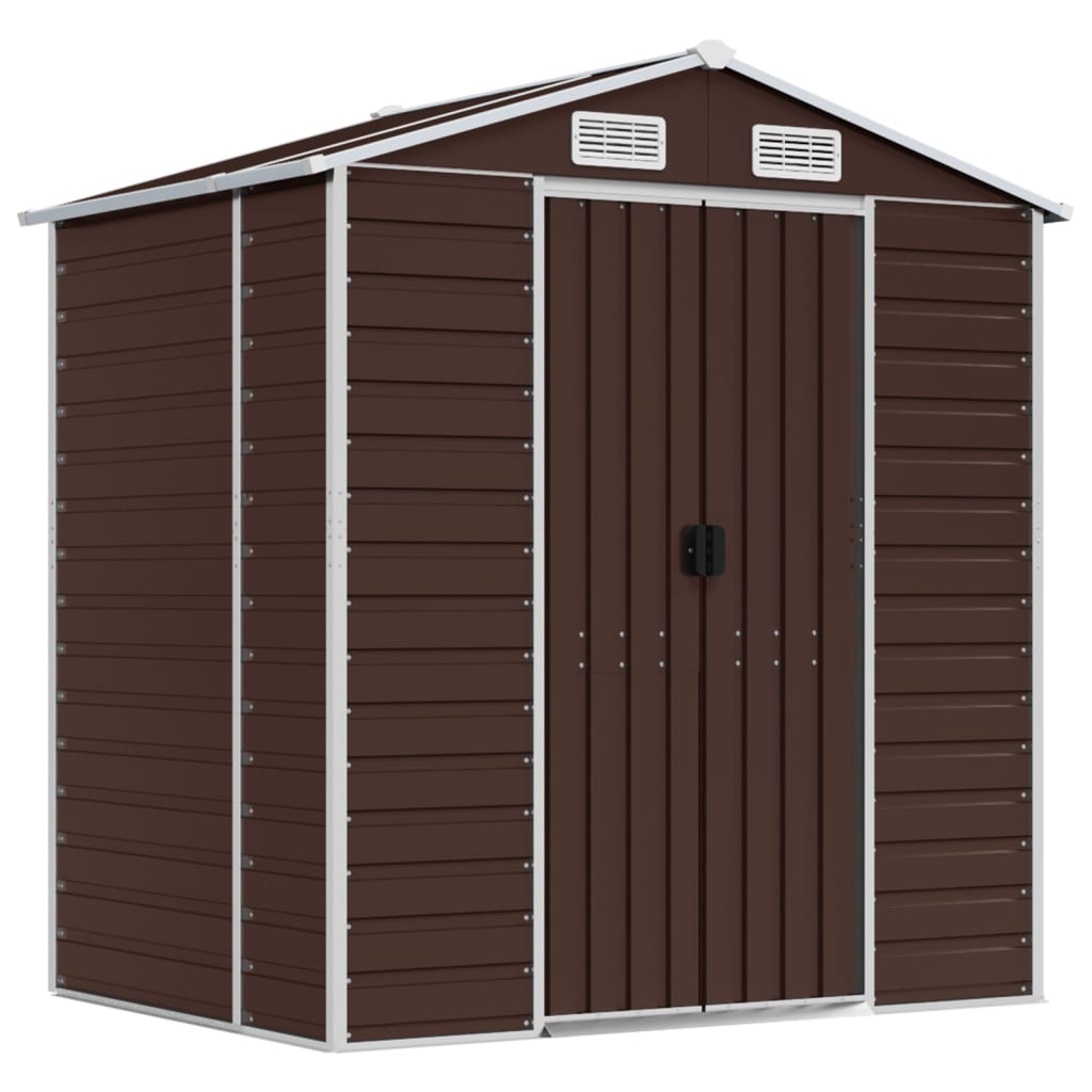 Vidaxl jardin hangar 191x130x198 cm Brun en acier galvanisé