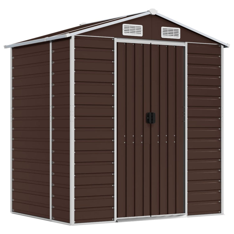 Vidaxl jardin hangar 191x130x198 cm Brun en acier galvanisé