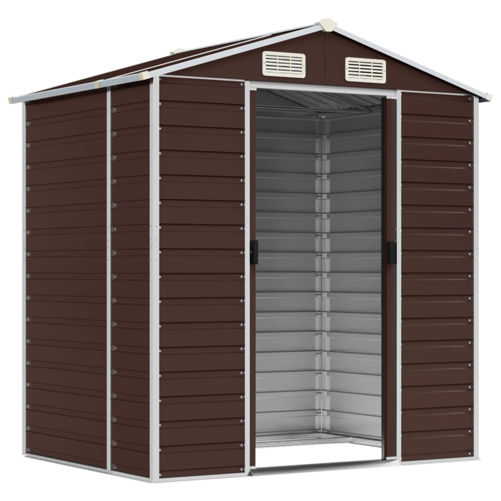 Vidaxl jardin hangar 191x130x198 cm Brun en acier galvanisé