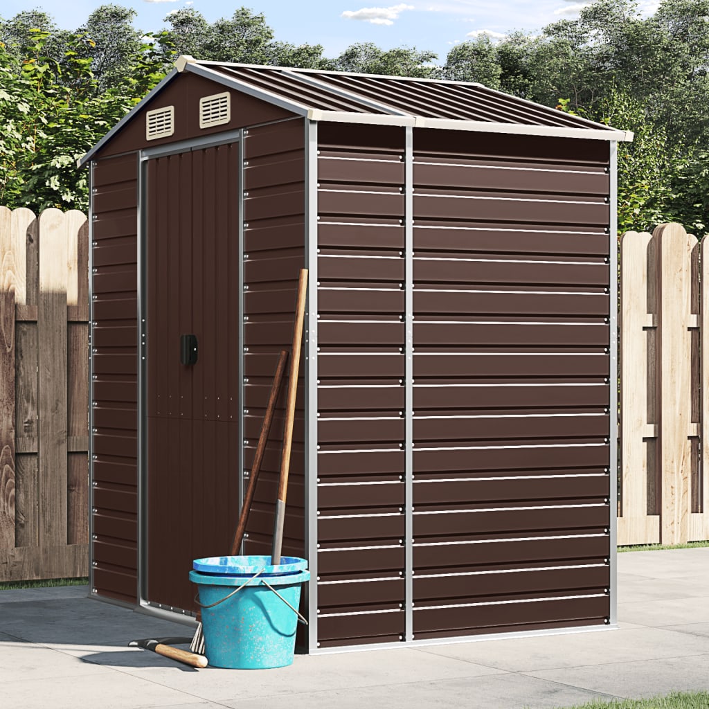 Vidaxl jardin hangar 191x130x198 cm Brun en acier galvanisé