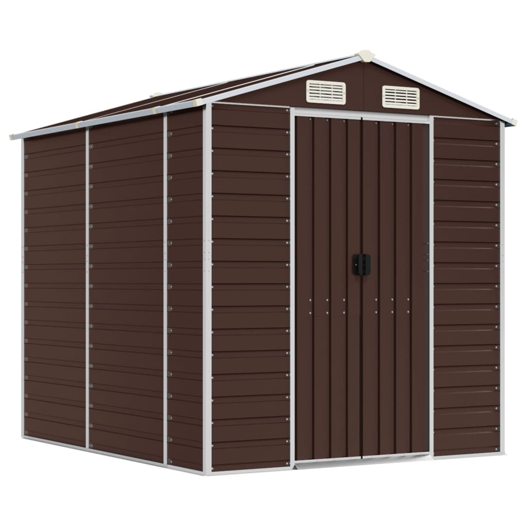 Vidaxl hangar de jardin 191x215x198 cm brun en acier galvanisé
