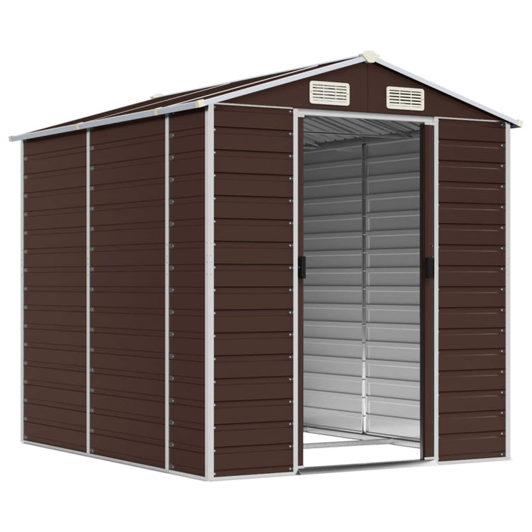Vidaxl hangar de jardin 191x215x198 cm brun en acier galvanisé