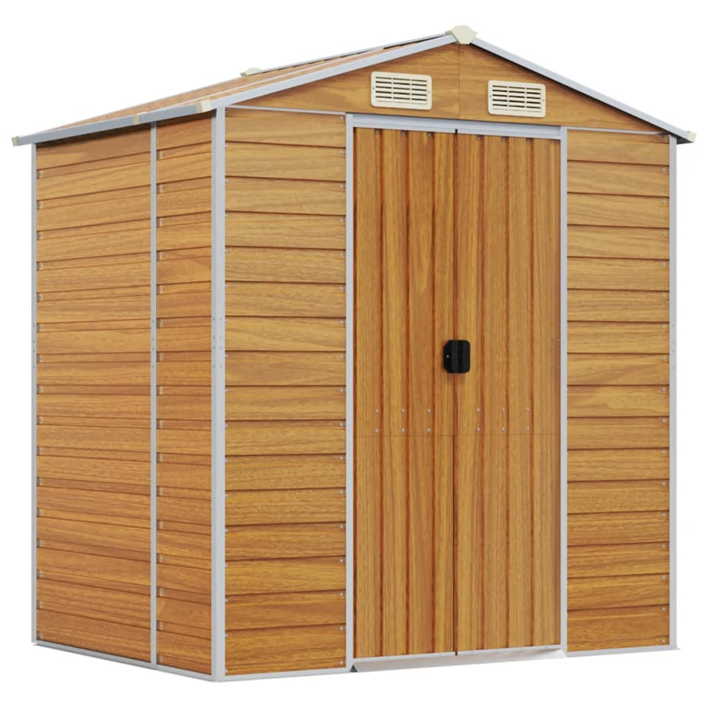 Vidaxl jardin hangar 191x130x198 cm en acier galvanisé brun clair
