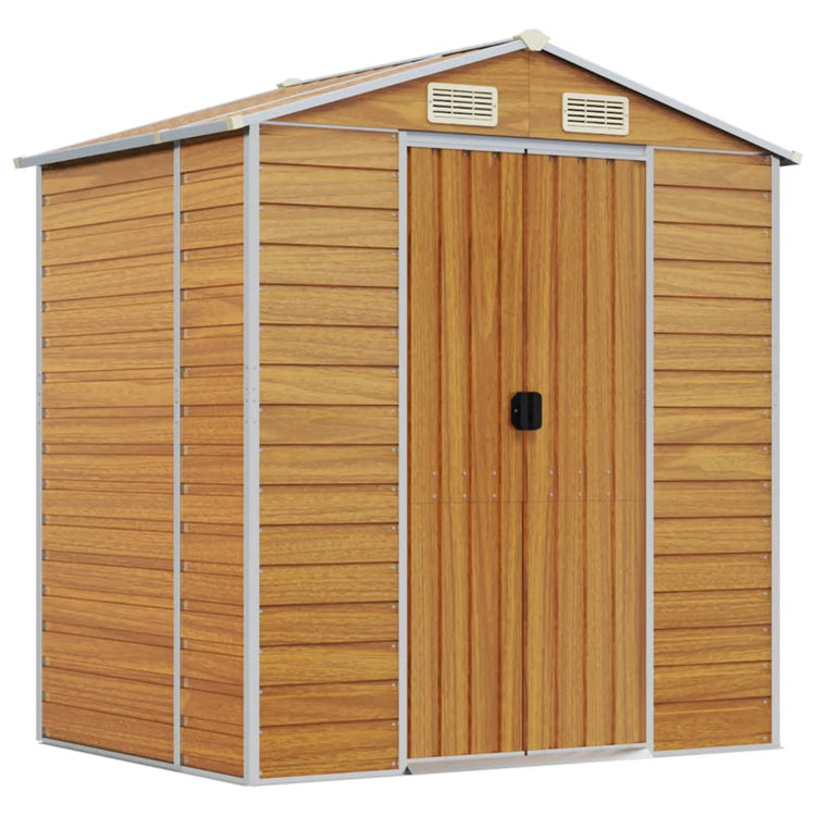 Vidaxl jardin hangar 191x130x198 cm en acier galvanisé brun clair