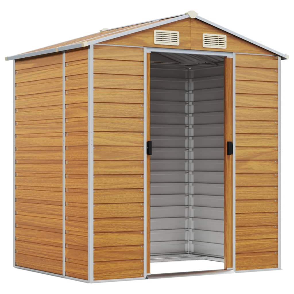 Vidaxl jardin hangar 191x130x198 cm en acier galvanisé brun clair