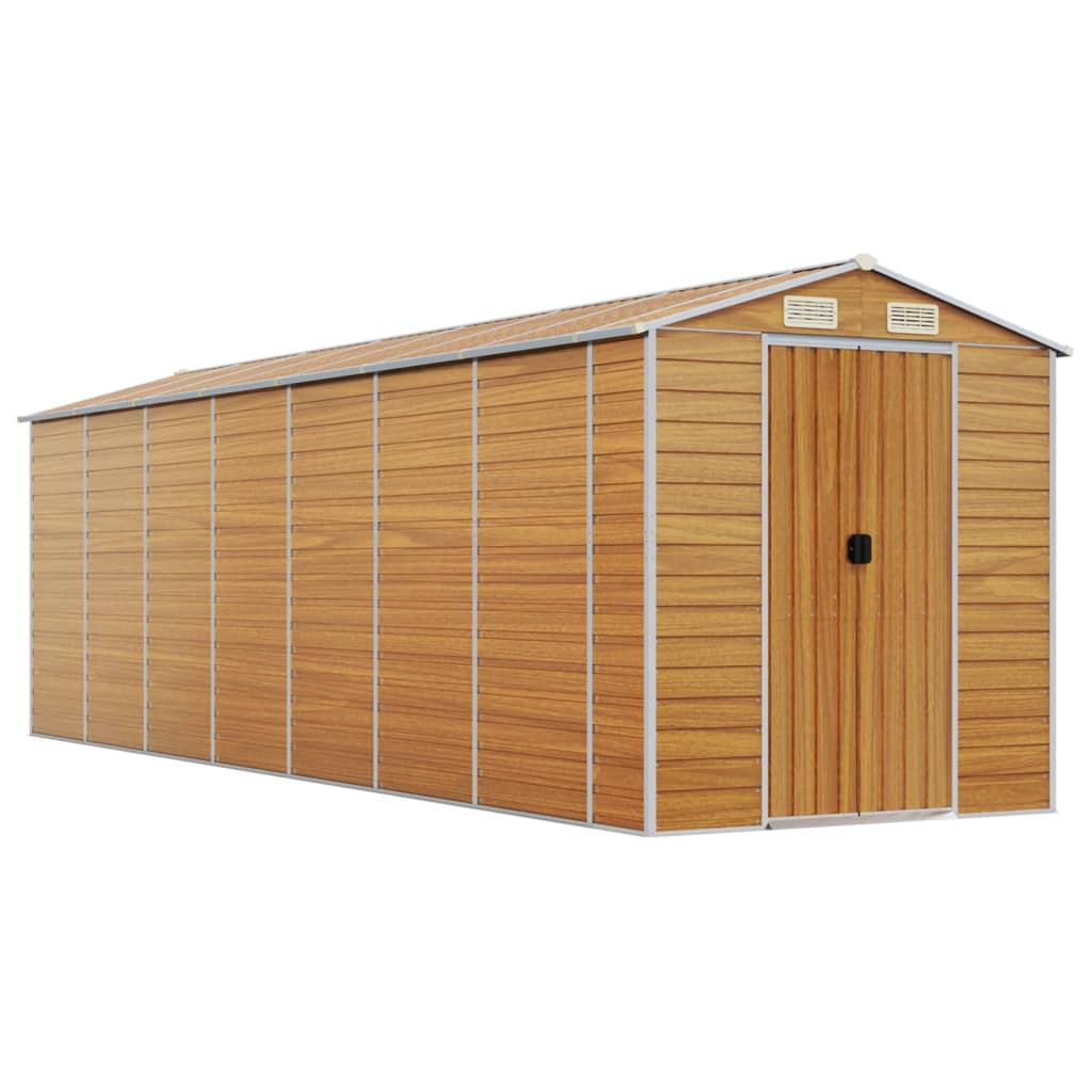 Vidaxl jardin hangar 191x640x198 cm en acier galvanisé brun clair