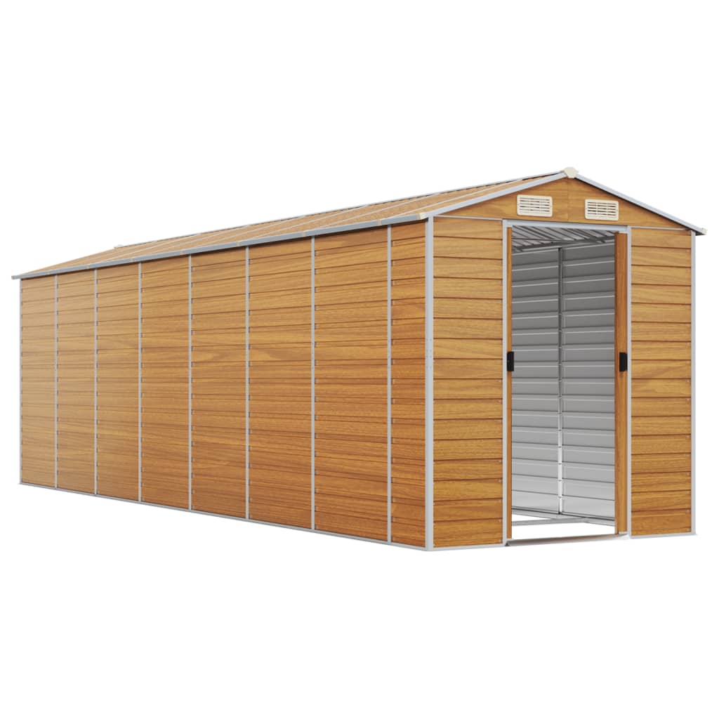 Vidaxl jardin hangar 191x640x198 cm en acier galvanisé brun clair
