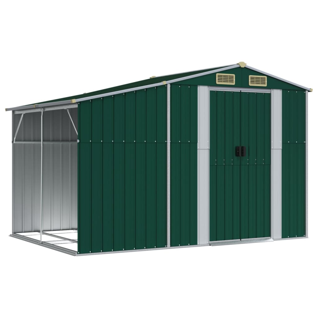 Vidaxl jardin hangar 277x192.5x179 cm en acier galvanisé vert