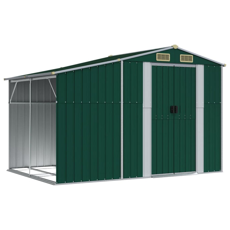 Vidaxl jardin hangar 277x192.5x179 cm en acier galvanisé vert