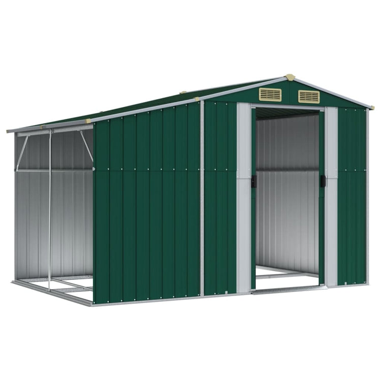 Vidaxl jardin hangar 277x192.5x179 cm en acier galvanisé vert