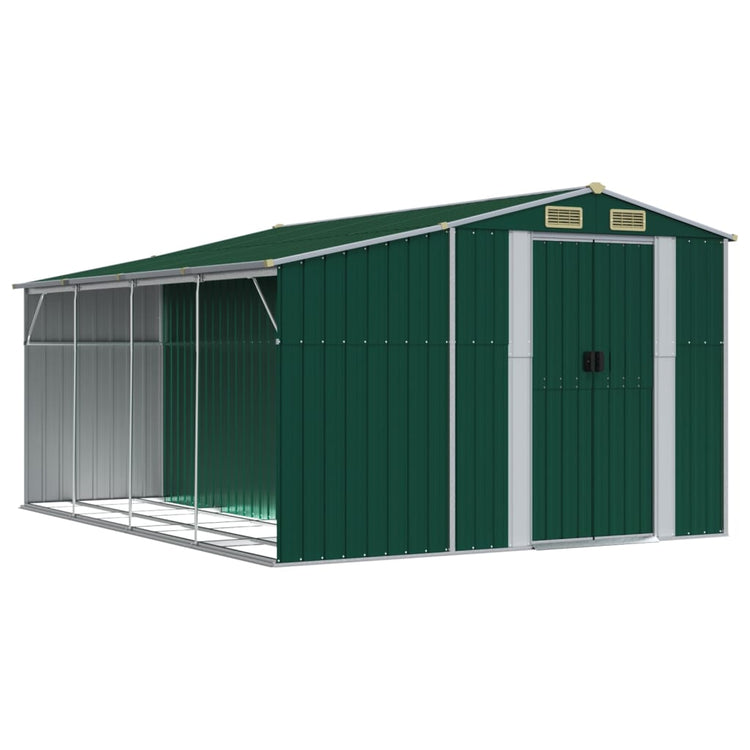 Vidaxl jardin hangar 277x365.5x179 cm en acier galvanisé vert