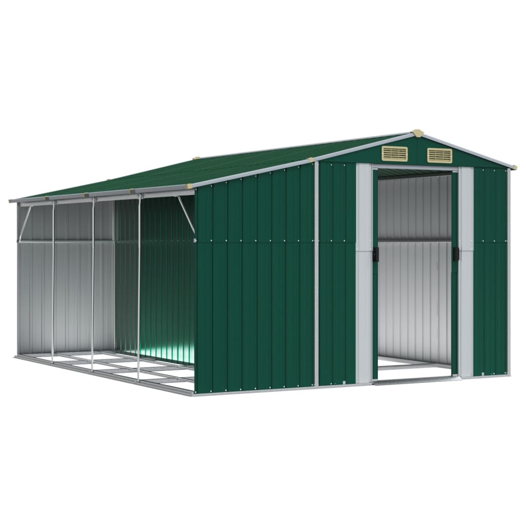 Vidaxl jardin hangar 277x365.5x179 cm en acier galvanisé vert