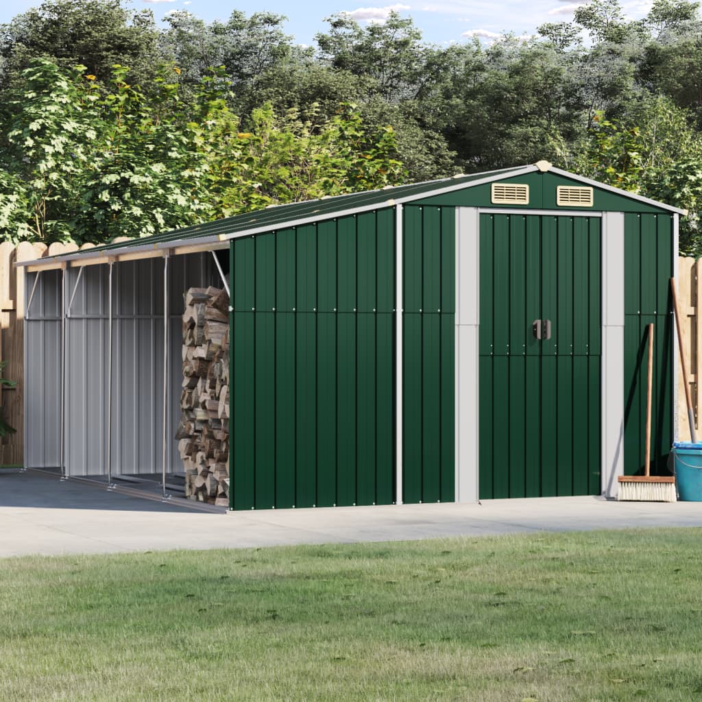 Vidaxl jardin hangar 277x365.5x179 cm en acier galvanisé vert