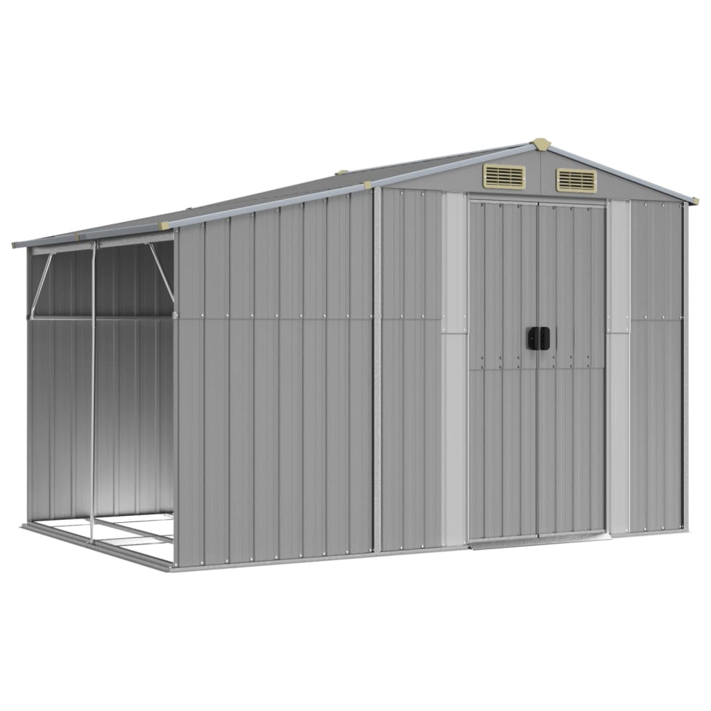 SHED JARDINE VIDAXL 277X192.5X179 cm Gray en acier galvanisé