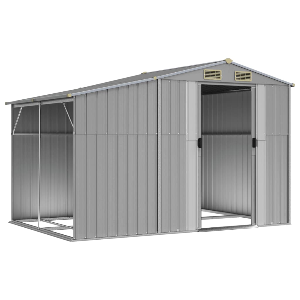 SHED JARDINE VIDAXL 277X192.5X179 cm Gray en acier galvanisé