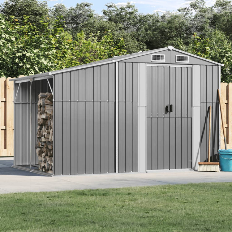 SHED JARDINE VIDAXL 277X192.5X179 cm Gray en acier galvanisé