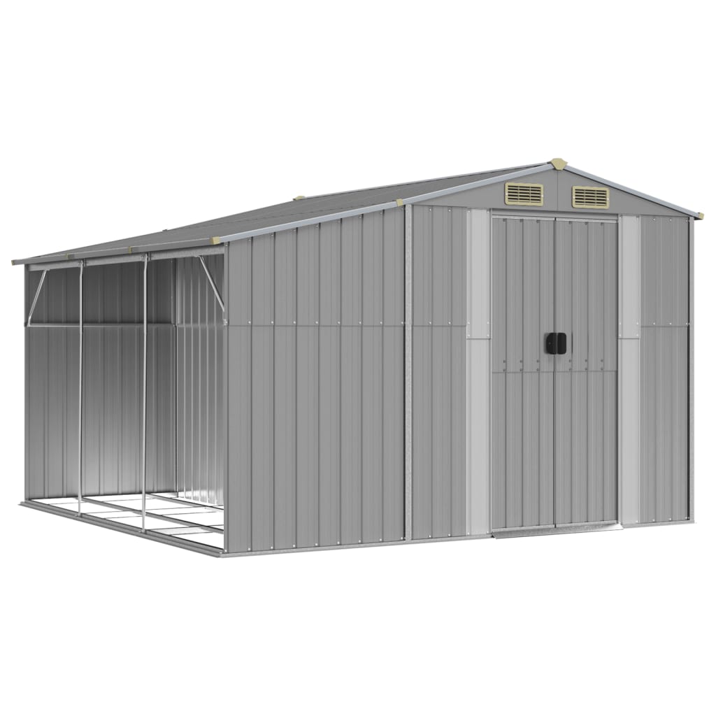 SHED JARDIN VIDAXL 277X279X179 cm Gray en acier galvanisé