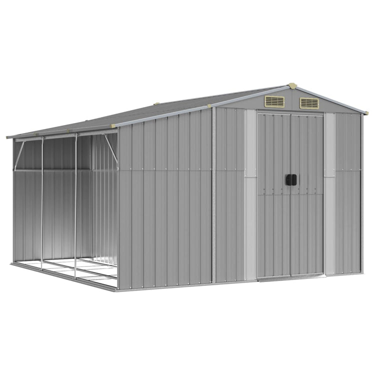 SHED JARDIN VIDAXL 277X279X179 cm Gray en acier galvanisé
