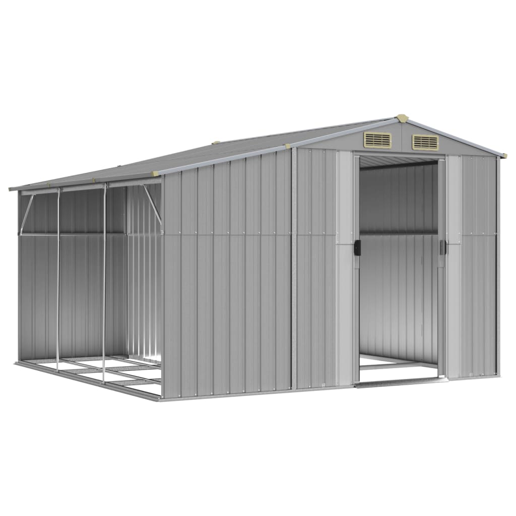 SHED JARDIN VIDAXL 277X279X179 cm Gray en acier galvanisé