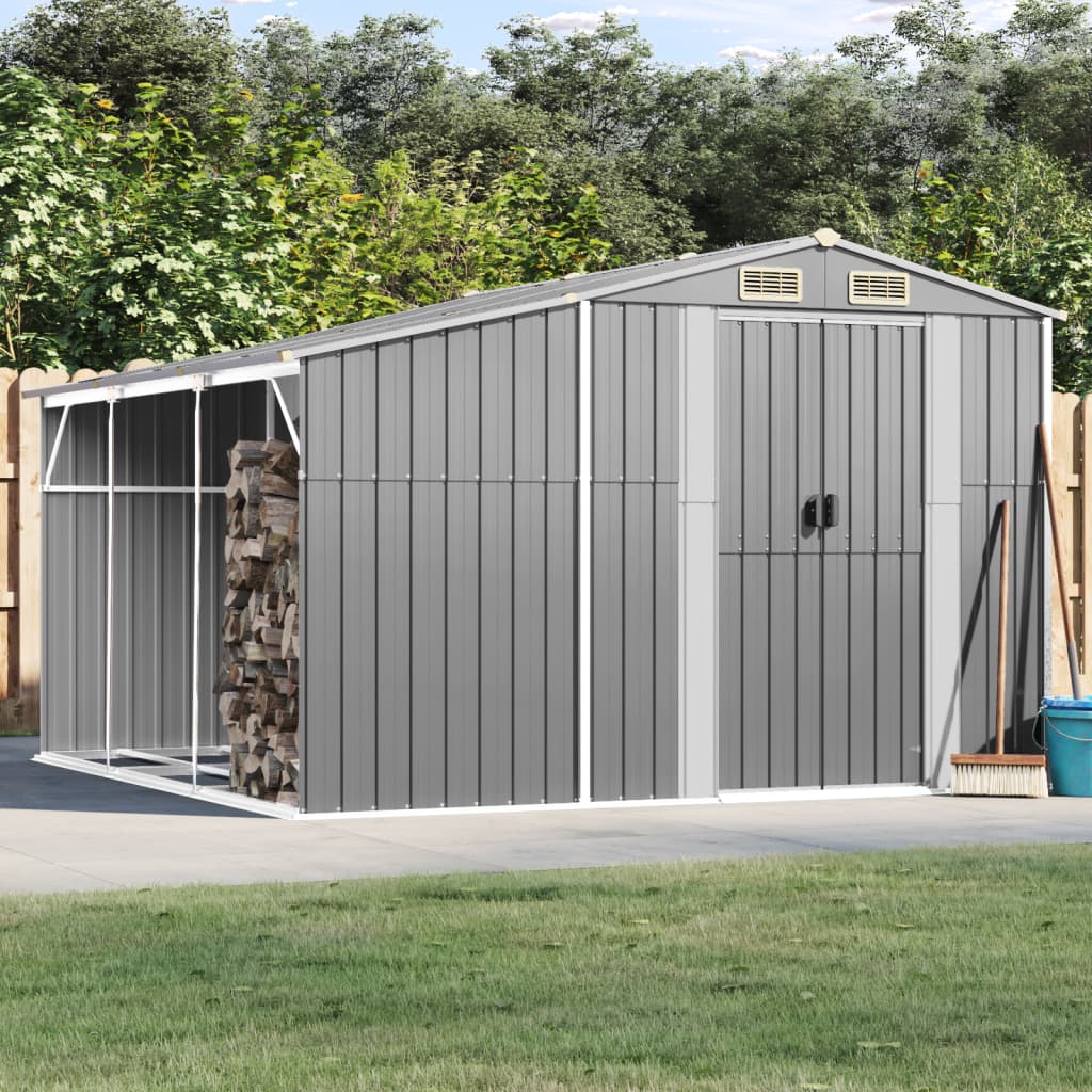 SHED JARDIN VIDAXL 277X279X179 cm Gray en acier galvanisé