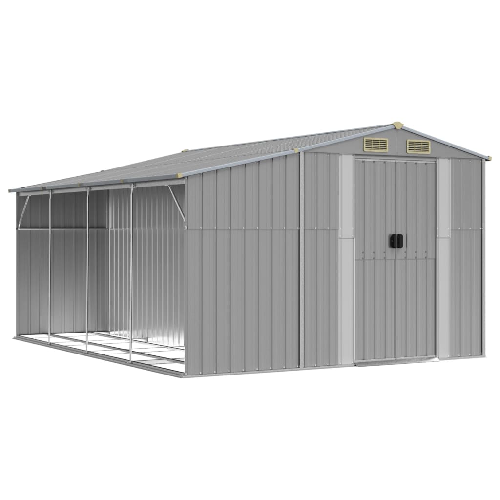 SHED JARDIN VIDAXL 277X365.5X179 cm Gray en acier galvanisé
