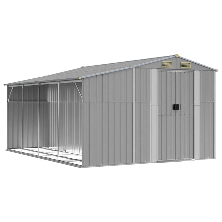 SHED JARDIN VIDAXL 277X365.5X179 cm Gray en acier galvanisé