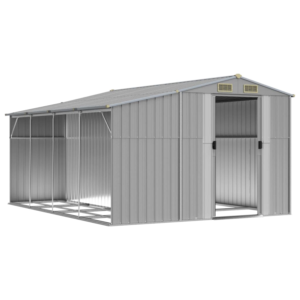 SHED JARDIN VIDAXL 277X365.5X179 cm Gray en acier galvanisé