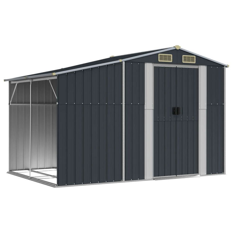 Vidaxl jardin hangar 277x192.5x179 cm couleur anthracite en acier galvanisé