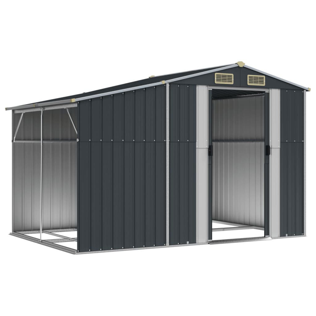 Vidaxl jardin hangar 277x192.5x179 cm couleur anthracite en acier galvanisé