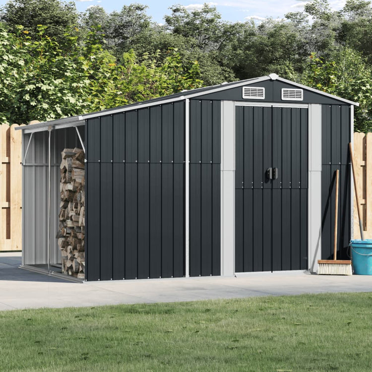 Vidaxl jardin hangar 277x192.5x179 cm couleur anthracite en acier galvanisé