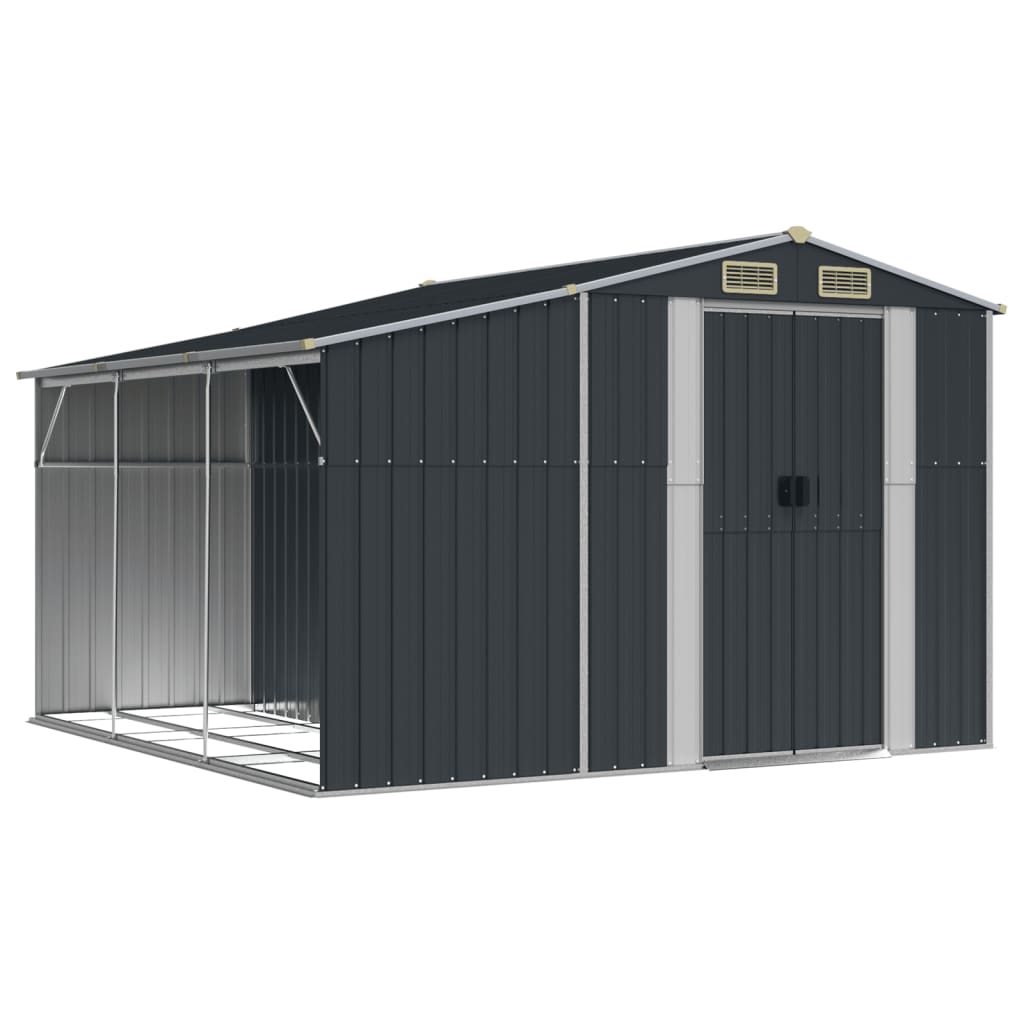 Vidaxl jardin hangar 277x279x179 cm anthracite en acier galvanisé -colore