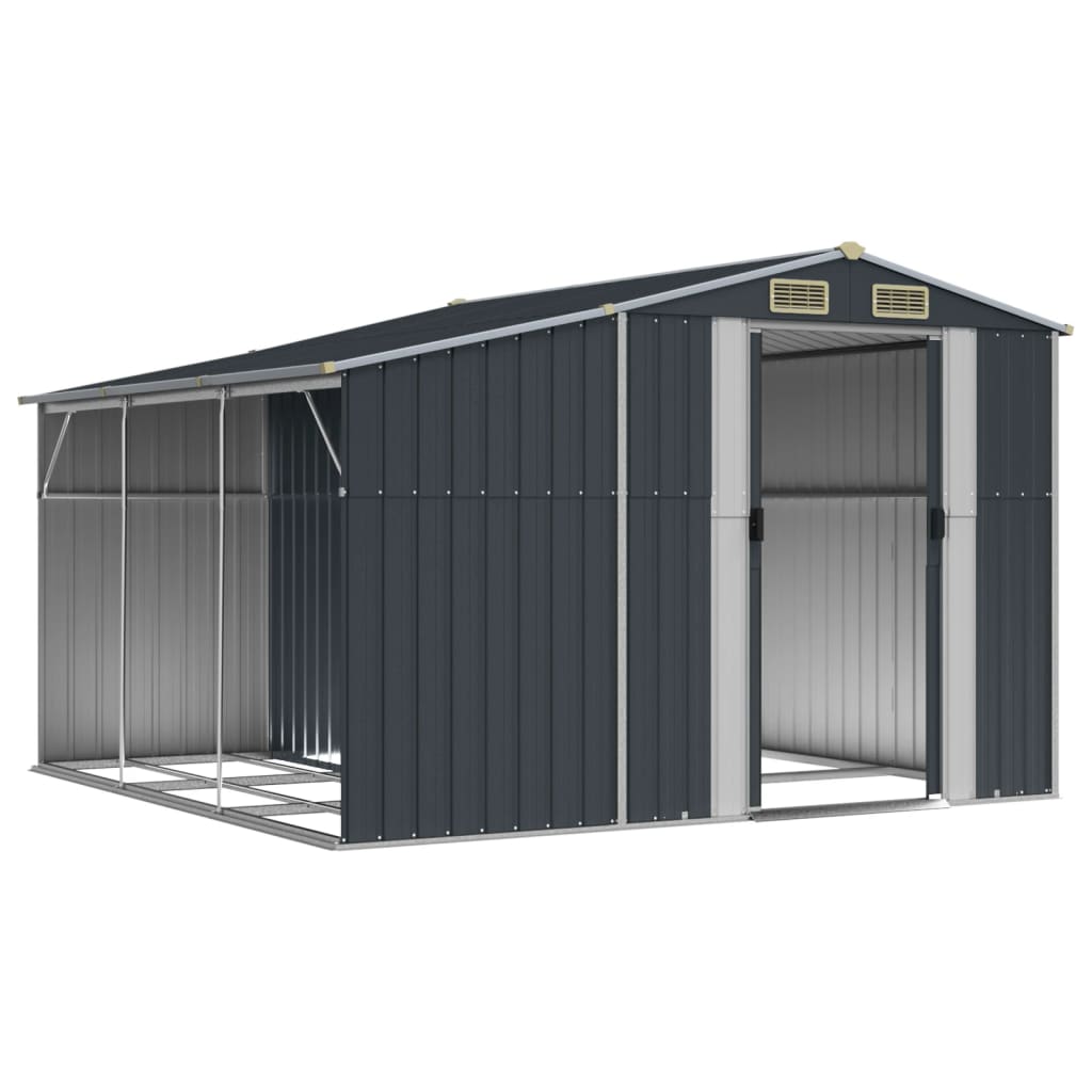 Vidaxl jardin hangar 277x279x179 cm anthracite en acier galvanisé -colore