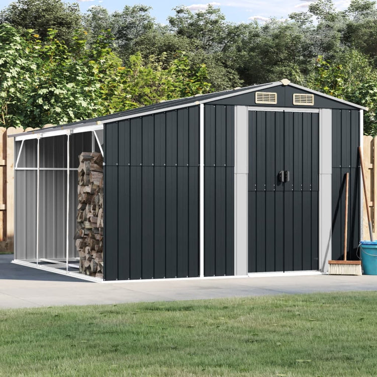 Vidaxl jardin hangar 277x279x179 cm anthracite en acier galvanisé -colore