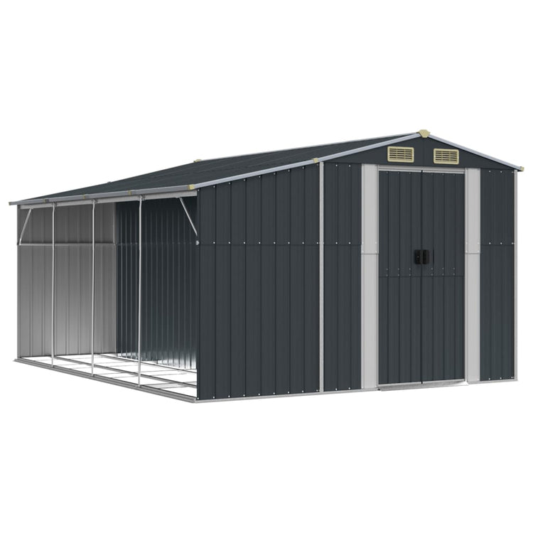 Vidaxl jardin hangar 277x365.5x179 cm couleur anthracite en acier galvanisé