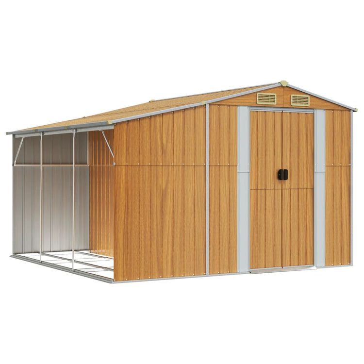 Vidaxl jardin hangar 277x279x179 cm en acier galvanisé brun clair