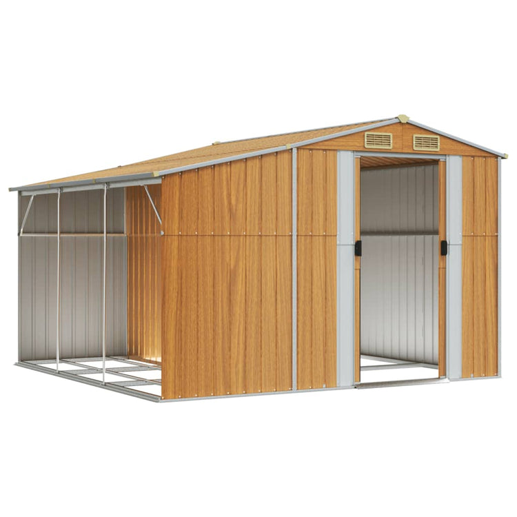 Vidaxl jardin hangar 277x279x179 cm en acier galvanisé brun clair