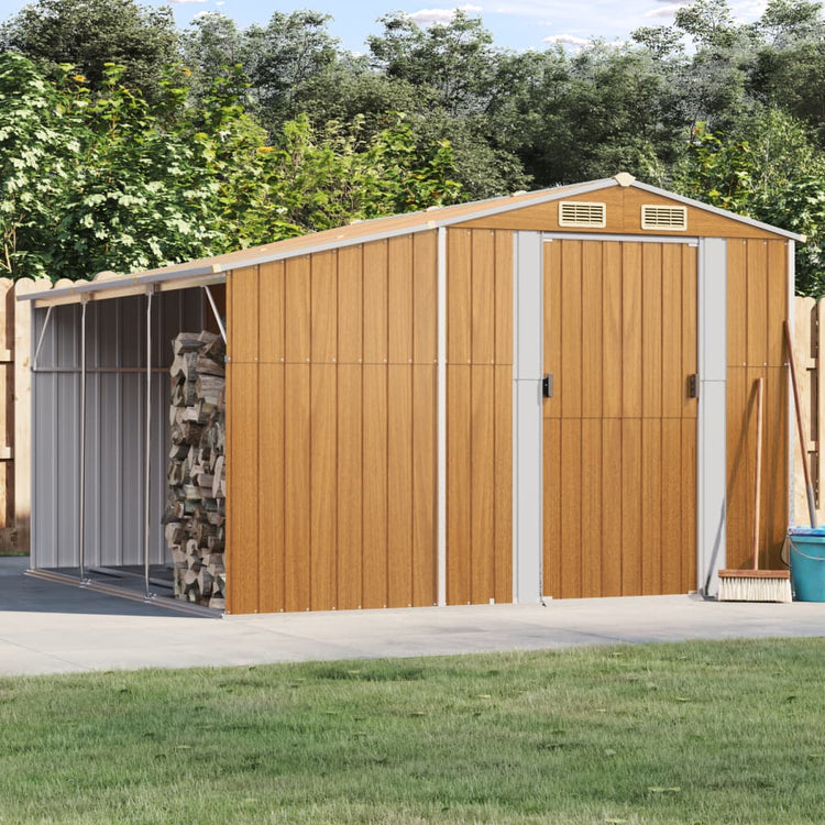 Vidaxl jardin hangar 277x279x179 cm en acier galvanisé brun clair